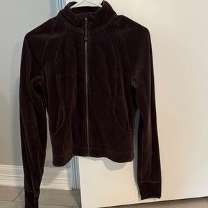 lululemon athletica Dark Brown Corduroy Zip Bomber Jacket